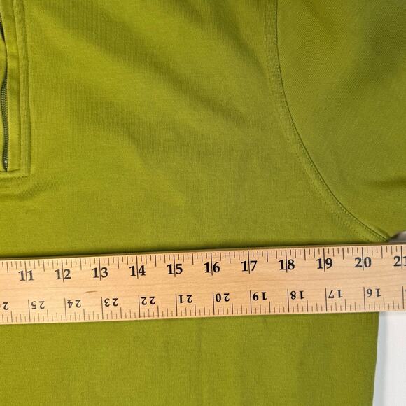 Robert Talbott Men’s M Green Pima Cotton ¼ Zip Pullover Sweater Peru - Picture 9 of 10